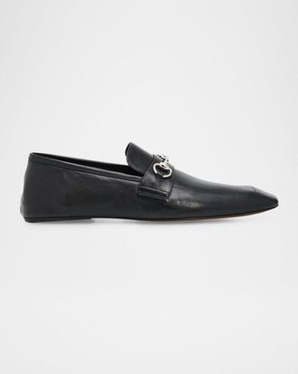 Gucci Men & apos;s Edgar Leather Bit Loafers with Foldable Heel