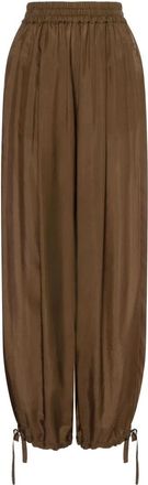 Philosophy di Lorenzo Serafini Washed Habotai Silk Broek - Dames - Straight fit broeken - Bruin - M - Broeken
