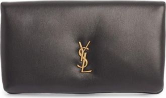 Saint Laurent Large Calypso Leather Continental Wallet in Noir at Nordstrom