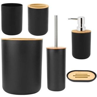 OEM Juego De Ba&ntilde;o Negro De 6 Piezas Juego De Accesorios De Ba&ntilde;o