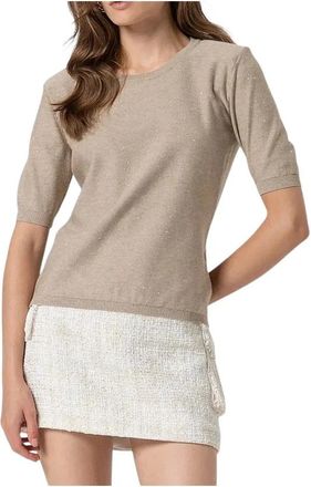 Fracomina Trui met ronde hals - Dames - Ronde hals truien - Beige - M - Truien & Vesten