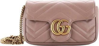 Gucci Gg Marmont Flap Bag Matelass&eacute; Leather Super Mini (Authentic Pre-Loved)