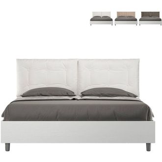 Itamoby Contenedor Cama Matrimonio 160x190cm Cojines Madera Egos Annalisa Color: Blanco - Versi&oacute;n: Con Caja De Almacenaje