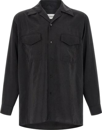 Christophe Lemaire Black Convertible Collar Shirt