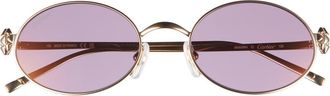Cartier 52mm Oval Gradient Sunglasses in Gold/Violent Lens at Nordstrom