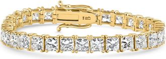 Pompeii3 25Ct Princess Diamond Tennis Bracelet 14k Yellow Gold 7 Lab Grown