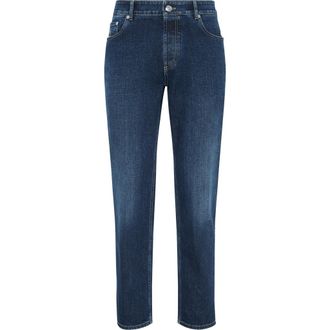 Brunello Cucinelli Traditional fit five-pocket trousers in Denim at Nordstrom, Size 52 It