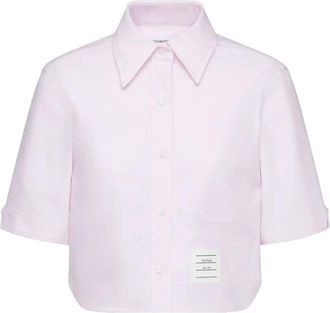 Thom Browne T-shirt con applicazione logo - Rosa