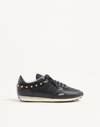 Valentino Garavani Stud Up Trainer In Leather And Nylon
