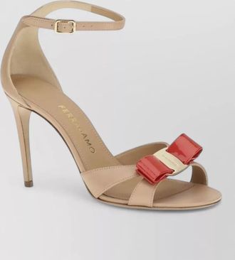 Ferragamo leather vara bow stiletto sandals