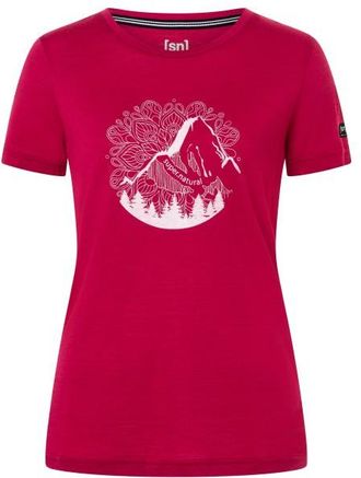 super.natural Mountain Mandala Tree Tee Merinoshirt f&uuml;r Damen | rosa