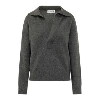 Victoria Beckham Polo Neck Jumper - female - Victoria Beckham - V-neck Knitwear - Gray - XS - Knitwear
