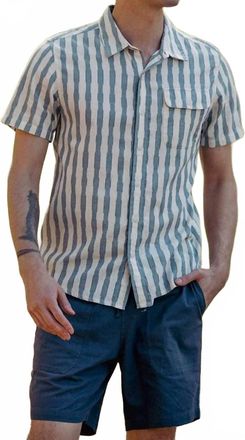 Bridge & Burn Mens Button Down Marten Shirt In Beach Stripe