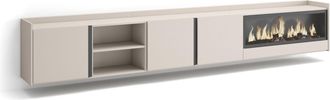 Skraut Home Skraut Home - Mueble Tv, Televisi&oacute;n, Muebles De Sal&oacute;n, Almacenaje, 315x35x50cm, Para Tv Hasta 80, Chimenea El&eacute;ctrica Xxl, Colgado, Suspendido, Estilo 