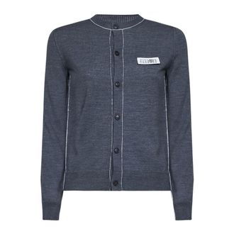 Maison Margiela Truien & Vesten, Dames, Grijs, M, Wol, Trompe LOeil Vest