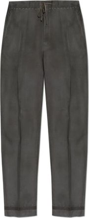 Maison Margiela Gekreukelde Broek met Vintage Effect - Heren - Straight fit broeken - Grijs - W46 - Wol - Broeken