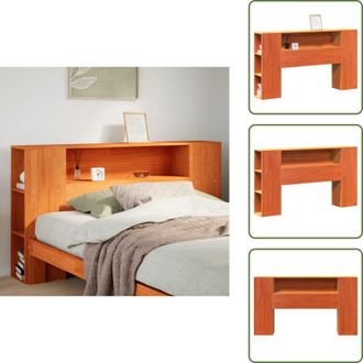 vidaXL The Living Store Testiera con Ripiani Marrone Cera 160 cm in Legno di Pino - Testiera in legno
