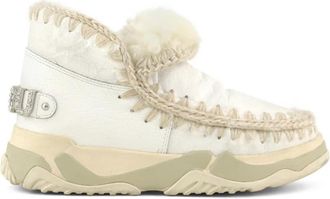 Mou Luxe lamsskin sneaker met gehaakte stiksels - Dames - Winterlaarzen - Wit - 36 EU - Schoenen