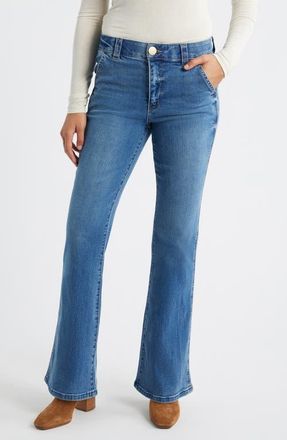Wit & Wisdom Skyrise Flare Jeans in Mid Blue at Nordstrom, Size 18P