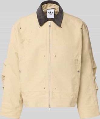 adidas Originals Regular Fit Jeansjacke aus reiner Baumwolle in Beige, Gr&ouml;&szlig;e XXL