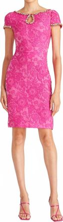 Theia Womens Thelma Keyhole Cocktail Dress In Passionfruit