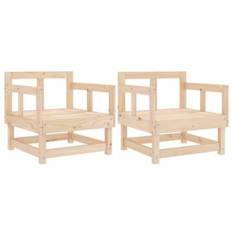 Berkfield Home Garden Chairs 2 pcs Solid Wood Pine in Brown