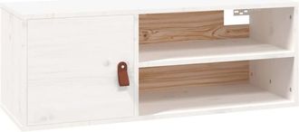 vidaXL Wall Cabinet White 80x30x30 cm Solid Wood Pine Vidaxl