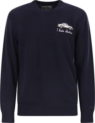 MC2 Saint Barth Crew Neck Jumper With Vintage Car Embroidery