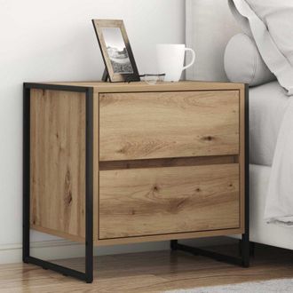 vidaXL vidaXL Comodino 2 pcs Rovere Artigianale 50 x 39.5 x 50 cm