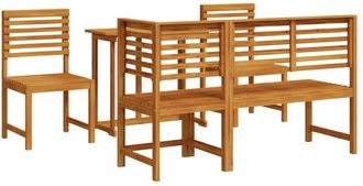 vidaXL Vidaxl - Juego Bistro De Jard&iacute;n 5 Pcs Marr&oacute;n Madera Maciza De Acacia