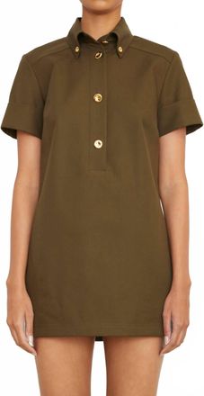 Brandon Maxwell Noelle Mini Dress In Olive