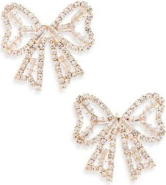 Tasha Crystal Bow Stud Earrings in Gold/crystal at Nordstrom Rack