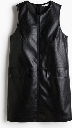 H&M Minikleid mit Coating - Schwarz