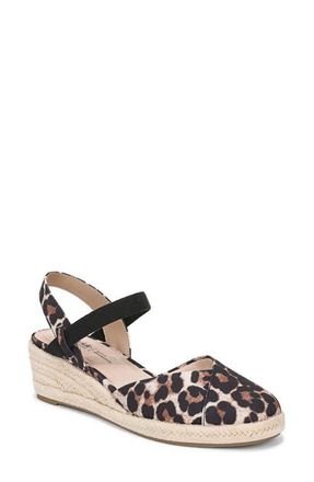 Life Stride Pilar Slingback Espadrille Platform Wedge Sandal in Light Natural Leopard at Nordstrom, Size 8.5