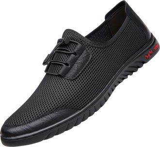 Generic Sports Shoes Urban Summer Casual Sneakers, Breathable Mesh Hollow Design Soft Sole Work Shoes, Ultralight Comfort Lace-Up Sports Shoe Flat Bottom Ligh