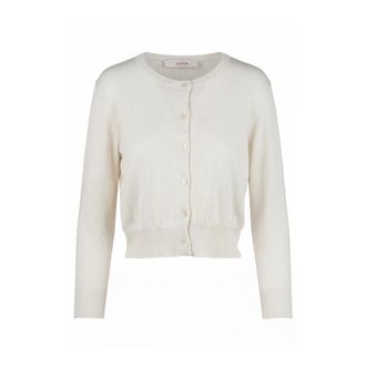Jucca Cardigans, female, Beige, Size: L Cropped Cotton Cardigan