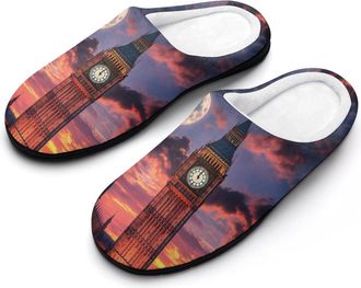 Generic Big Ben in London United Kingdom Cotton Slippers for Women Indoor Outdoor Slipper Slip-On Memory Foam Home Shoes