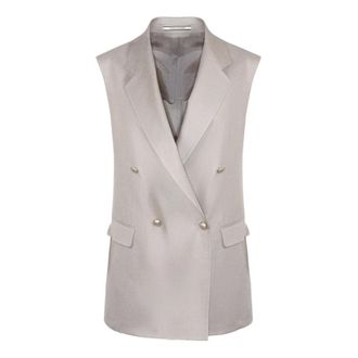Tagliatore Vests, female, Beige, Size: XS Bernice Waistcoat