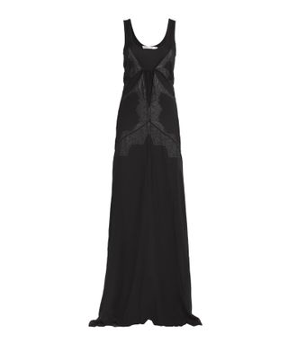 CHRISTOPHER ESBER Christoper Esber Cutout Lace-Trimmed Silk-Georgette Gown Size S