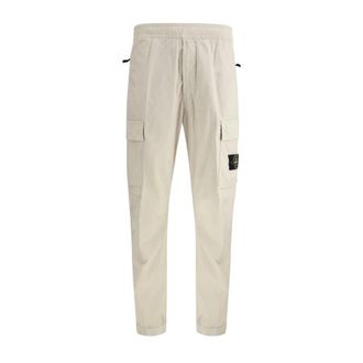Stone Island Slim-fit Trousers, male, Beige, Size: W30 Cargo Pants with Multiple Pockets