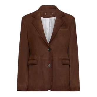 Golden Goose Dames, Jassen, Bruin, Maat: M Leer