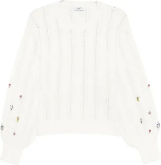 Liu Jo Truien & Vesten, Dames, Wit, XS, Round-neck Truien