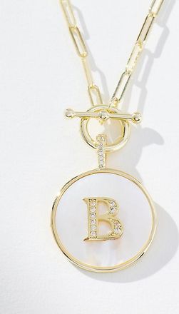 Melinda Maria Love Letters Medallion Monogram Necklace
