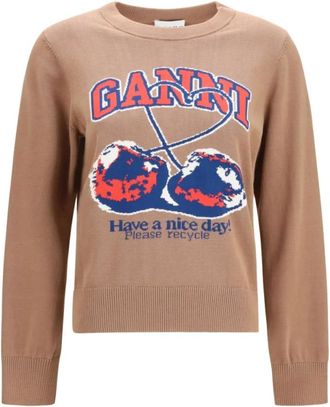 Ganni Donna, Maglie, Beige, L, new