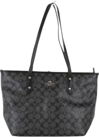 Coach Pre-owned Tote Bags, female, Black, Size: ONE SIZE Pre-owned Leather Shoulder Tote Bag