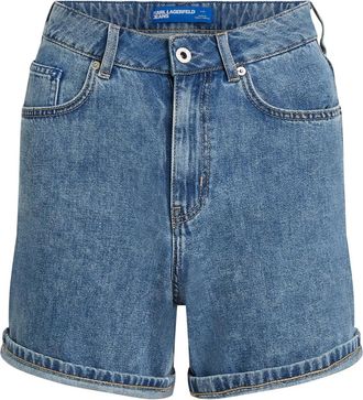 Karl Lagerfeld high-rise denim shorts - women - Organic Cotton - 28 - Blue