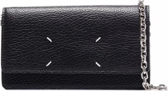 Maison Margiela Leren Fold-Over Tas - Dames - Schoudertassen - Zwart - ONE Size - Leer - Tassen
