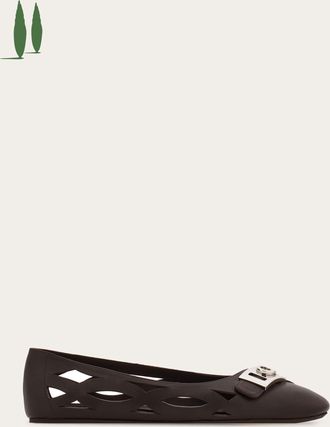 Ferragamo Donna Ballerina con fibbia Hug Marrone Taglia 35.5