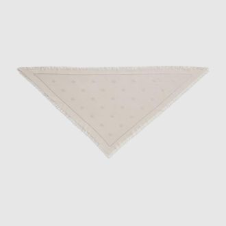 Gucci Double G Silk Wool Shawl, Grey
