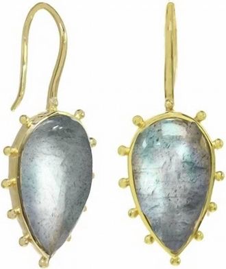 Rachel Reinhardt Jewelry Womens Labradorite Bezel Earrings In Blue